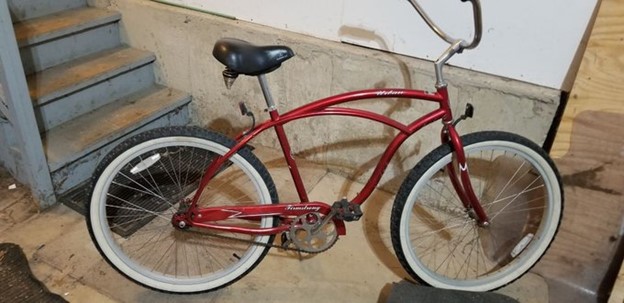 Red Cruiser-style bicycle