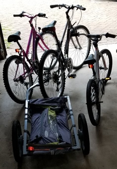 3 bikes and a trailer
